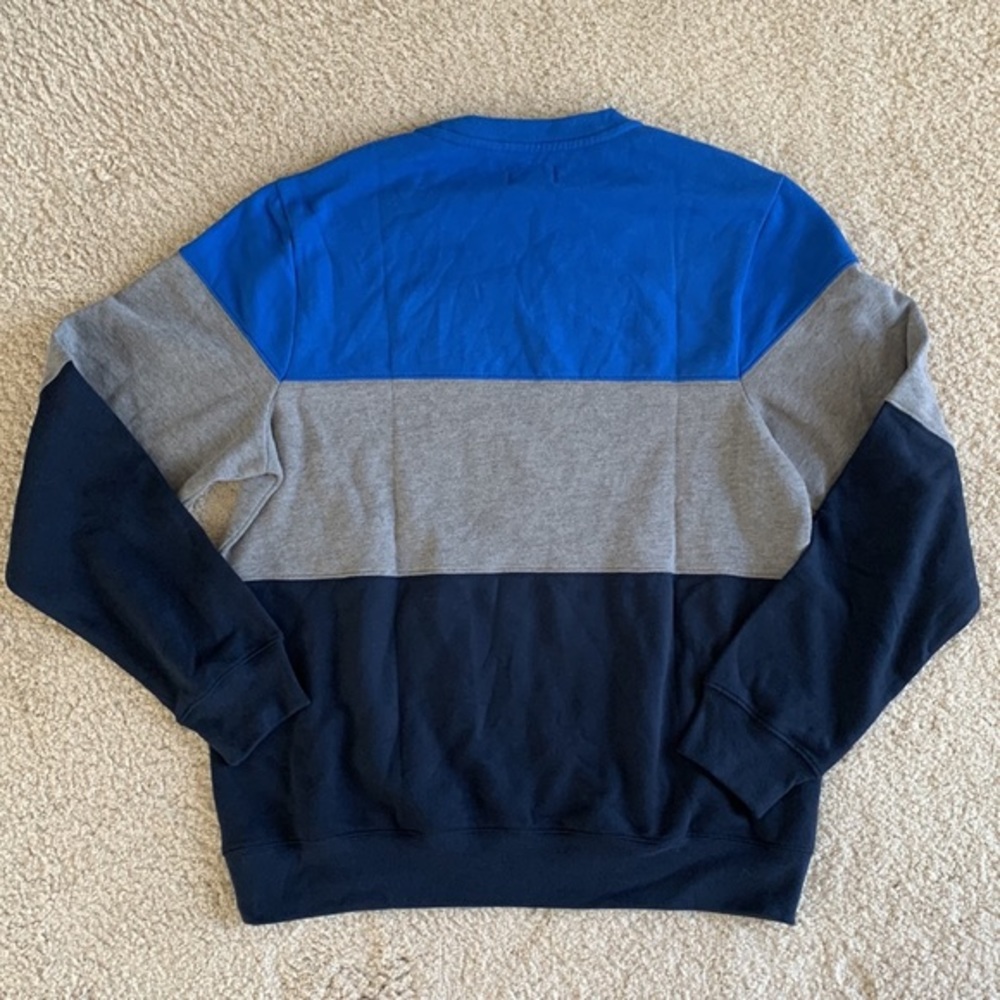 L.L. Bean Men’s M Colorblock Crewneck Sweatshirt Striped Blue & Gray - Picture 9 of 9